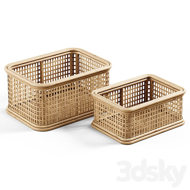 Zara Home The wicker rattan basket 3D Models