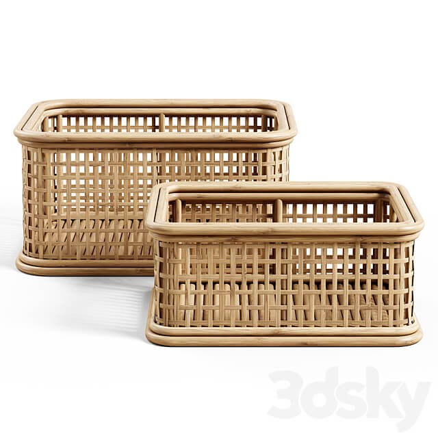 Zara Home The wicker rattan basket 3D Models