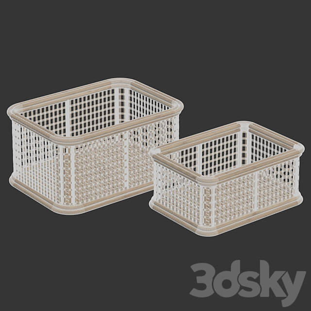 Zara Home The wicker rattan basket 3D Models