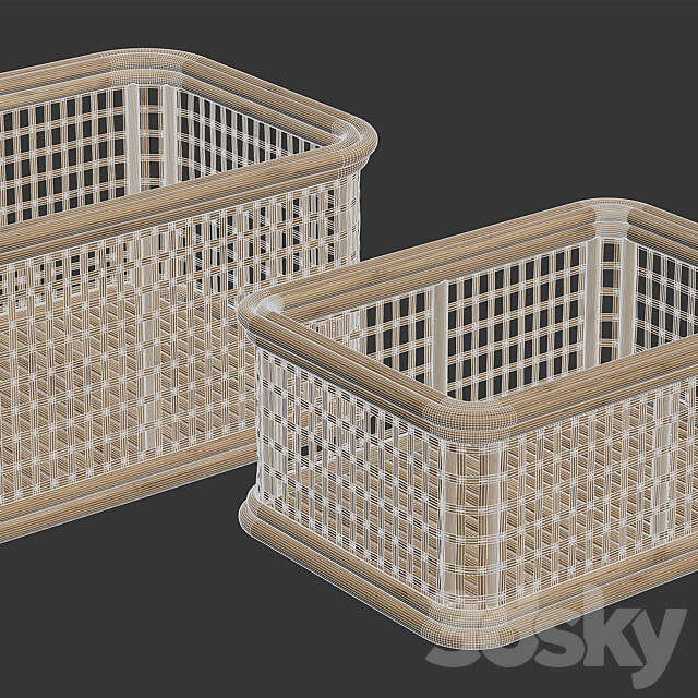 Zara Home The wicker rattan basket 3D Models