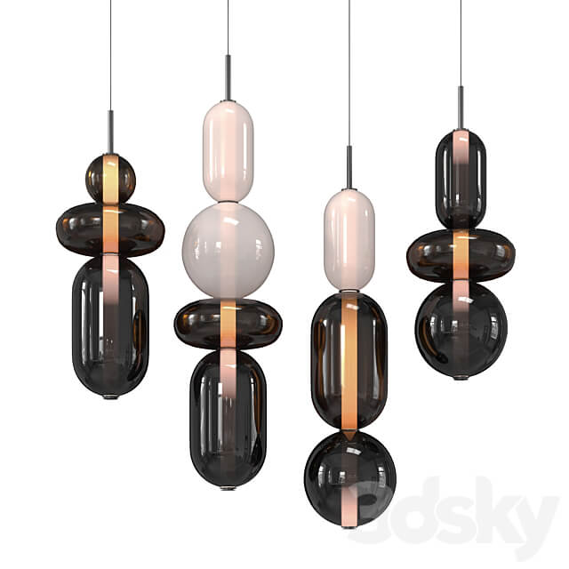 Pebbles cor pendant Pendant light 3D Models