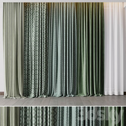 hadi curtain 57 collection green curtains 3D Models 