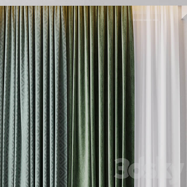 hadi curtain 57 collection green curtains 3D Models