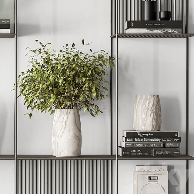Metal Shelves Decorative with plant Rack Set 10 3D Models