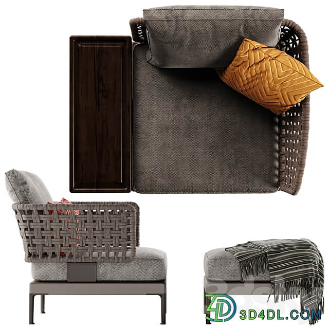 Minotti Patio armchair 3D Models