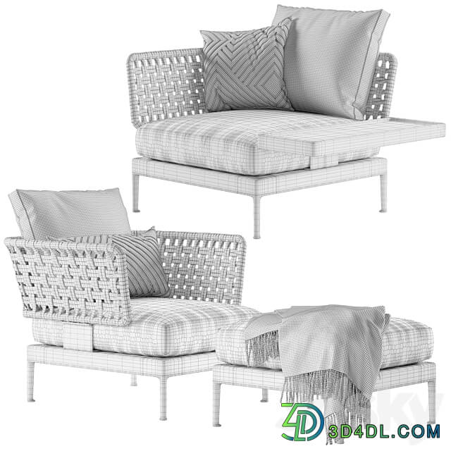 Minotti Patio armchair 3D Models
