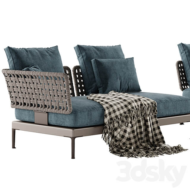 Minotti Patio sectional sofa 3D Models