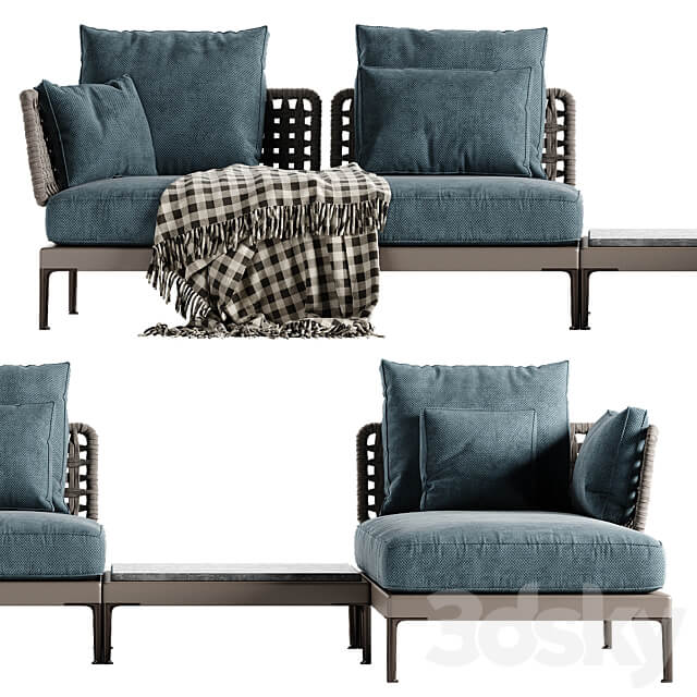 Minotti Patio sectional sofa 3D Models
