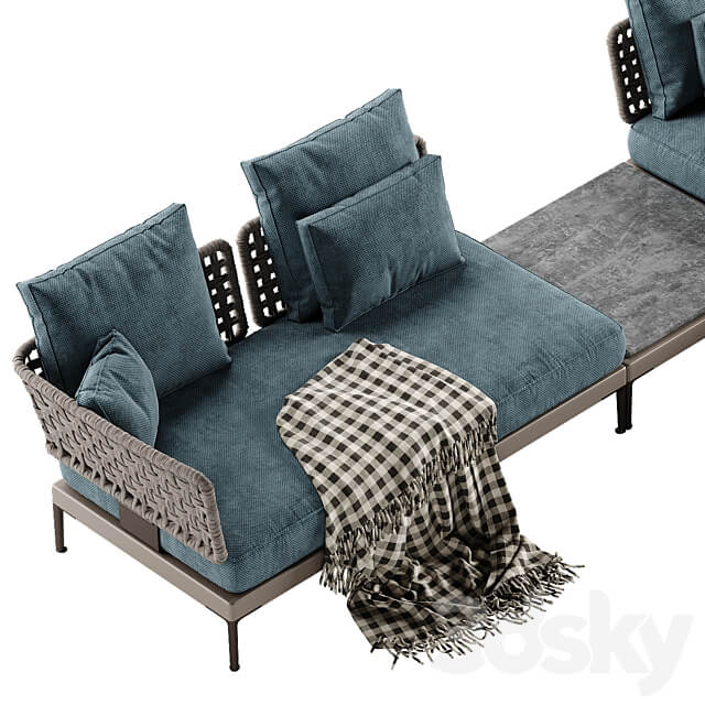 Minotti Patio sectional sofa 3D Models