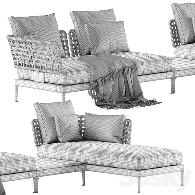 Minotti Patio sectional sofa 3D Models