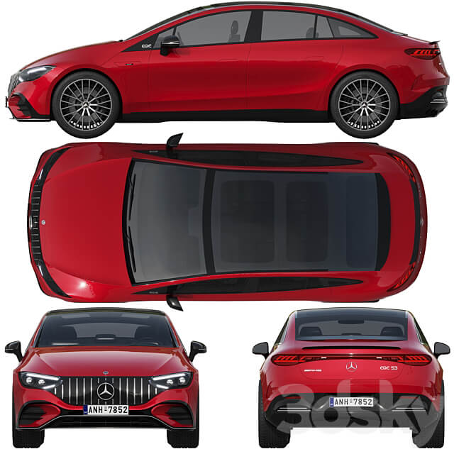 Mercedes Benz EQE 53 AMG 3D Models