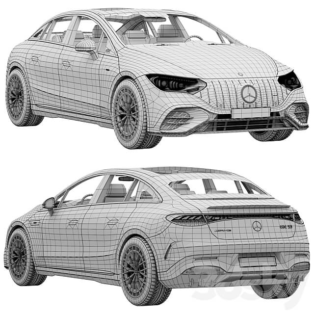 Mercedes Benz EQE 53 AMG 3D Models