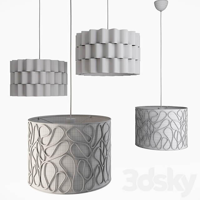 IKEA set lamps 3 Pendant light 3D Models