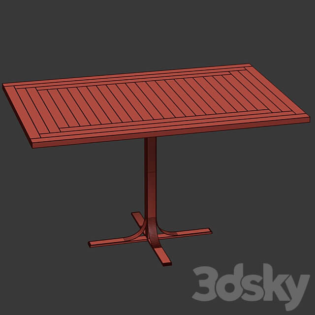 Mila square restaurant table M120 Rectangular restaurant table 3D Models