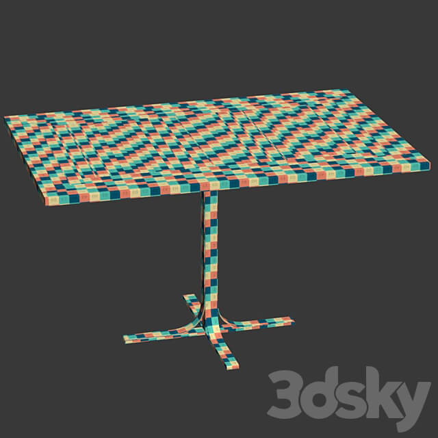 Mila square restaurant table M120 Rectangular restaurant table 3D Models