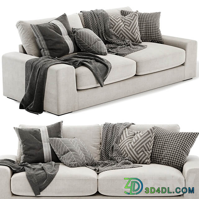 chill fabric 4 seater sofa 3D Models