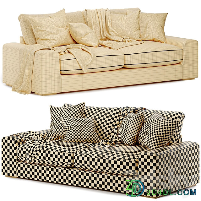 chill fabric 4 seater sofa 3D Models
