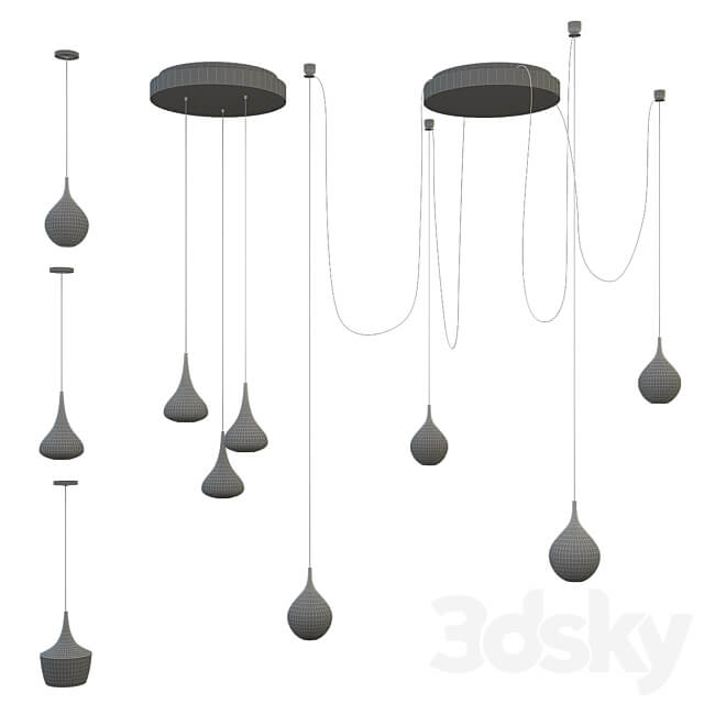 Decorative Sculpture With 4 PBR Metal Materials 3D Models
