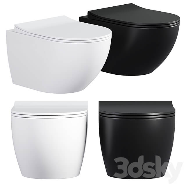 Sento Rim ex wall hung toilet black 3D Models