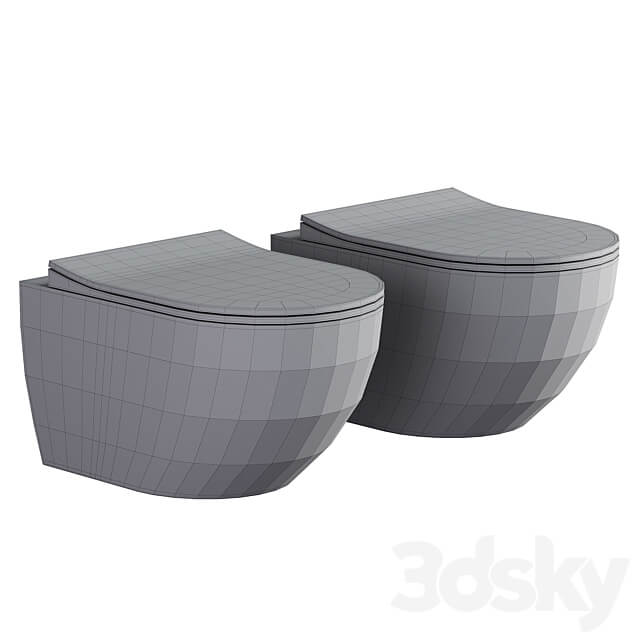 Sento Rim ex wall hung toilet black 3D Models