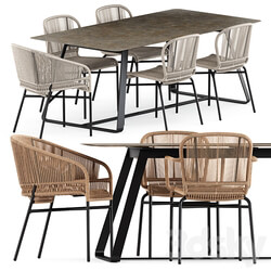 Cricket chairs and Kolonaki table by Varaschin Table Chair 3D Models 
