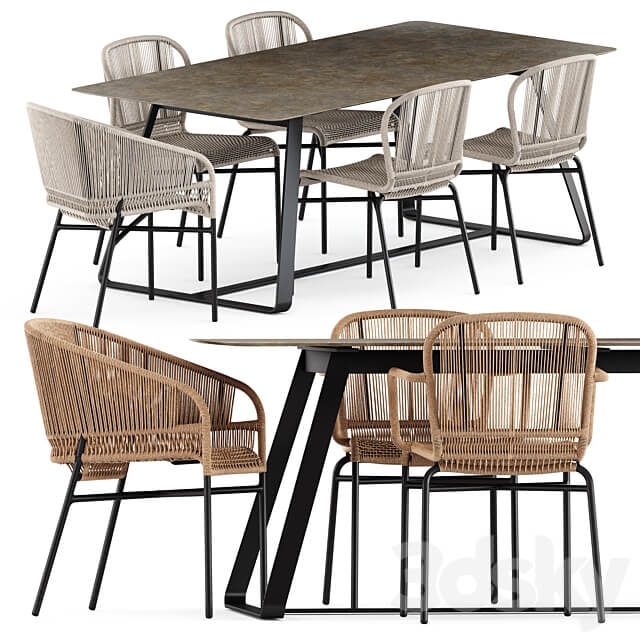 Cricket chairs and Kolonaki table by Varaschin Table Chair 3D Models