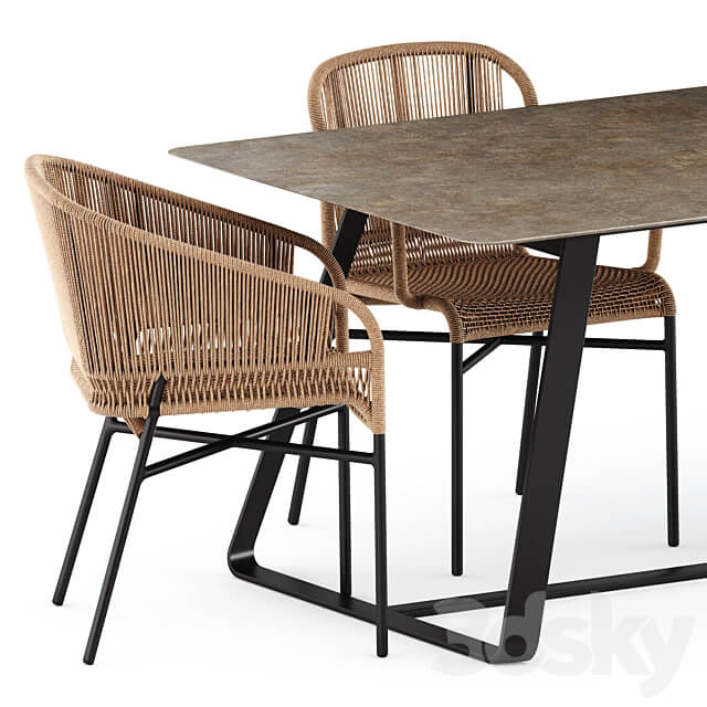 Cricket chairs and Kolonaki table by Varaschin Table Chair 3D Models