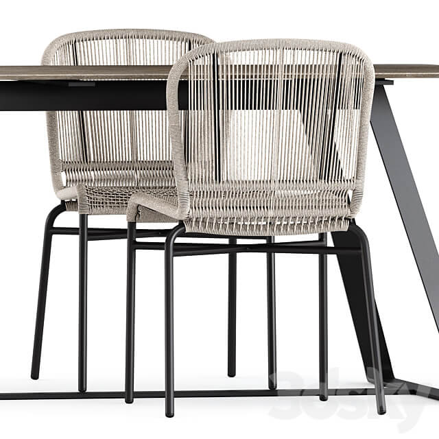 Cricket chairs and Kolonaki table by Varaschin Table Chair 3D Models
