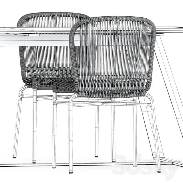 Cricket chairs and Kolonaki table by Varaschin Table Chair 3D Models