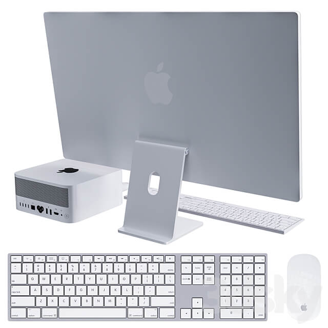 Apple Mac Studio with Studio Display PC other electronics 3D Models