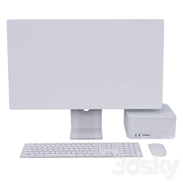 Apple Mac Studio with Studio Display PC other electronics 3D Models