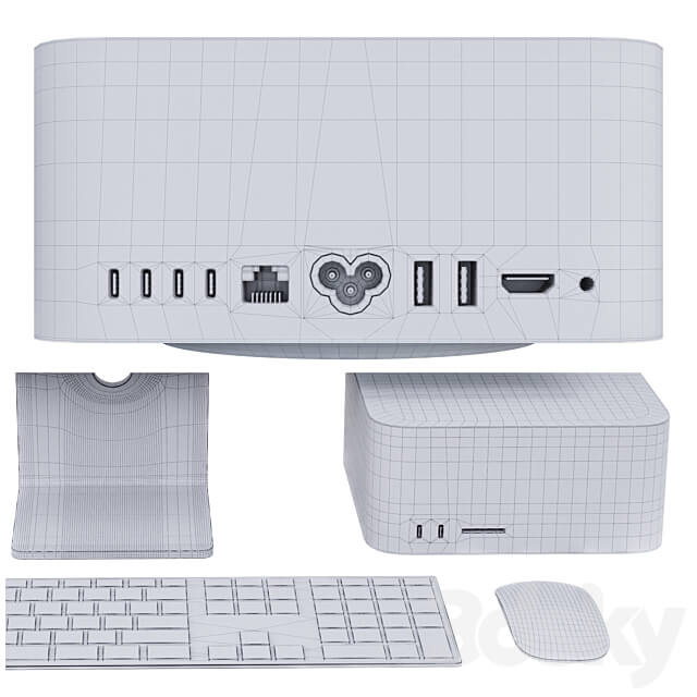 Apple Mac Studio with Studio Display PC other electronics 3D Models