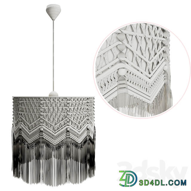 boho lampshade Pendant light 3D Models