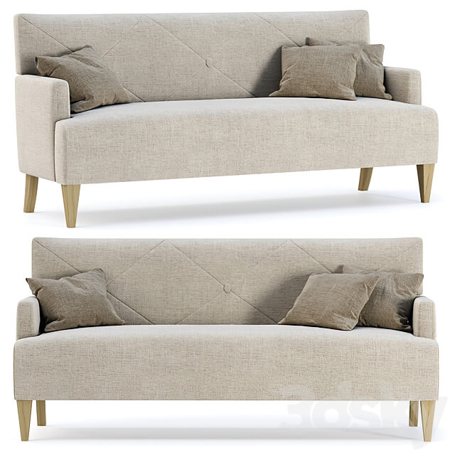 HBF Brentwood Sofa with button back Triple sofa 3D Models