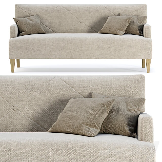 HBF Brentwood Sofa with button back Triple sofa 3D Models