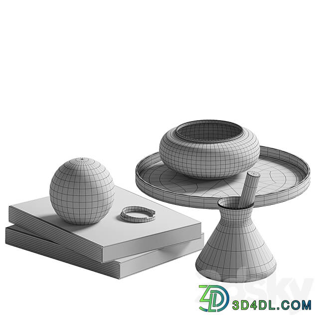 Decorative coffee table set 12 3D Models