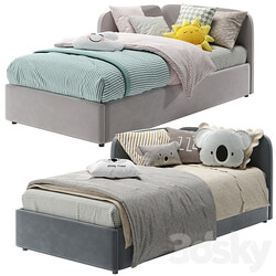 Corner Bed With Side Back 3D Models 