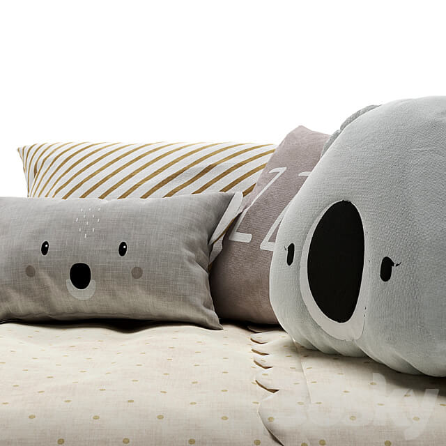 Corner Bed With Side Back 3D Models