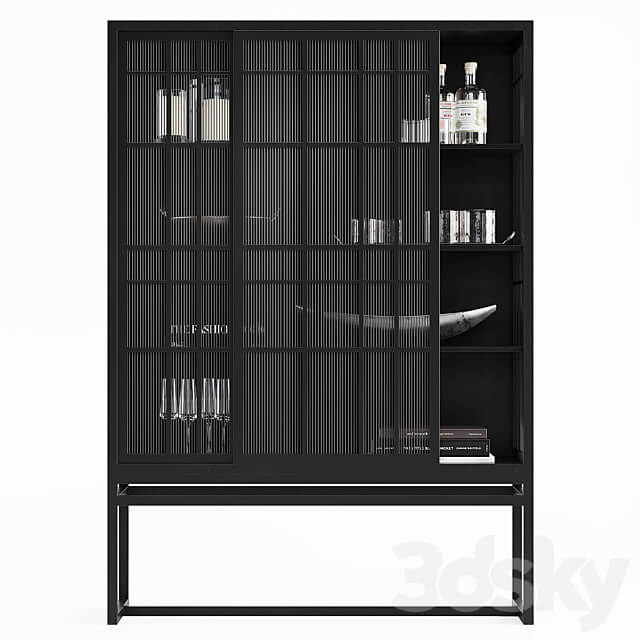 Crate Barrel Highland cabinet Wardrobe Display cabinets 3D Models