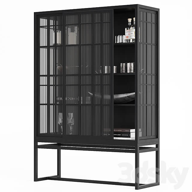 Crate Barrel Highland cabinet Wardrobe Display cabinets 3D Models