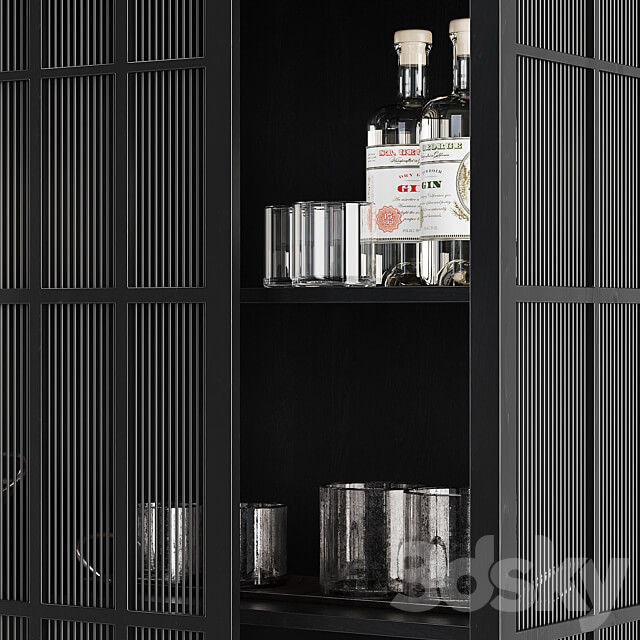Crate Barrel Highland cabinet Wardrobe Display cabinets 3D Models