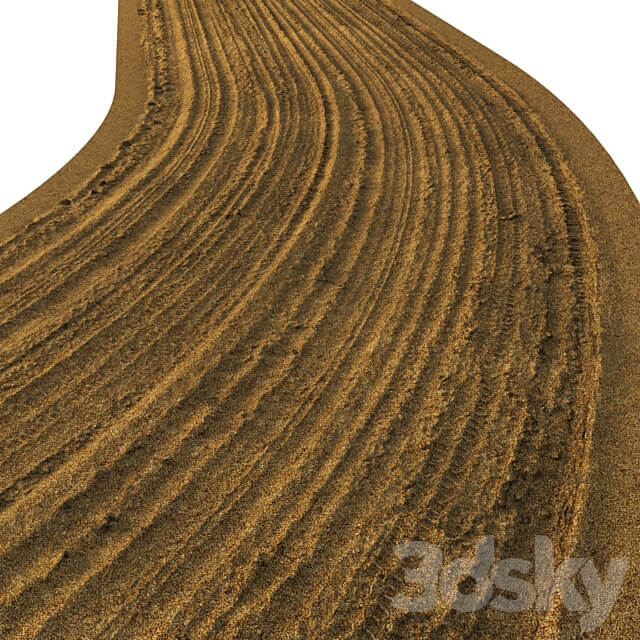 Sandy single lane road 03 16 meters 3D Models