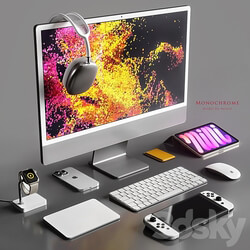 monochrome PC other electronics 3D Models 