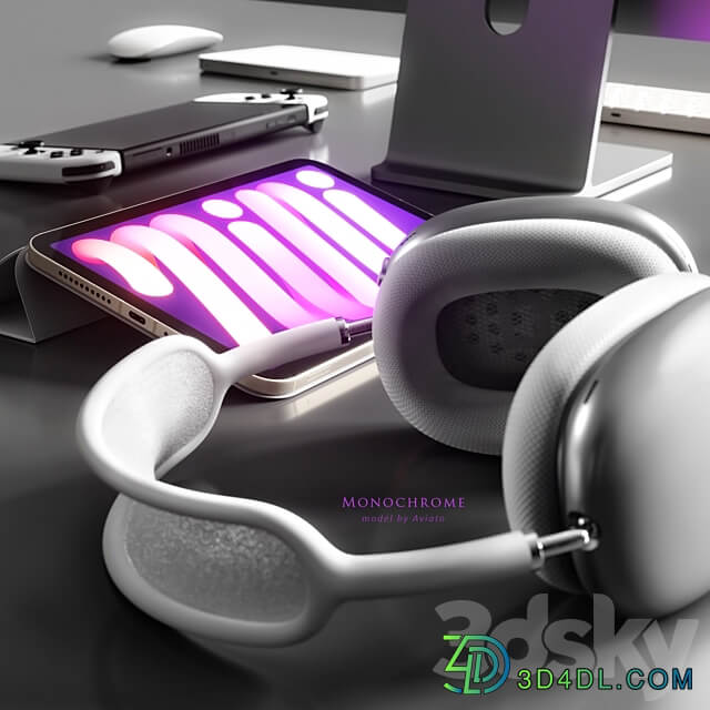 monochrome PC other electronics 3D Models