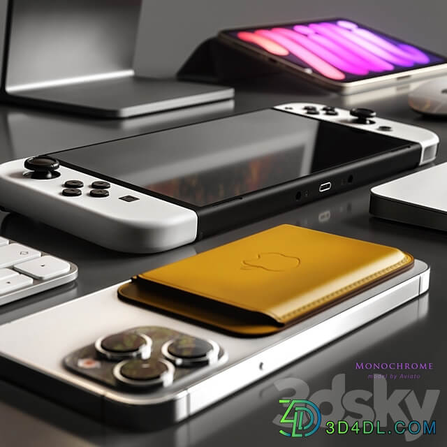 monochrome PC other electronics 3D Models