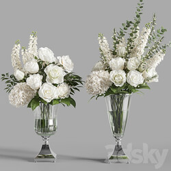 Flower Set 023 White bouquet 3D Models 