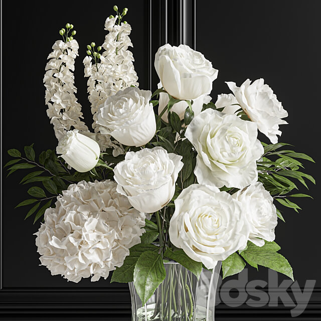 Flower Set 023 White bouquet 3D Models