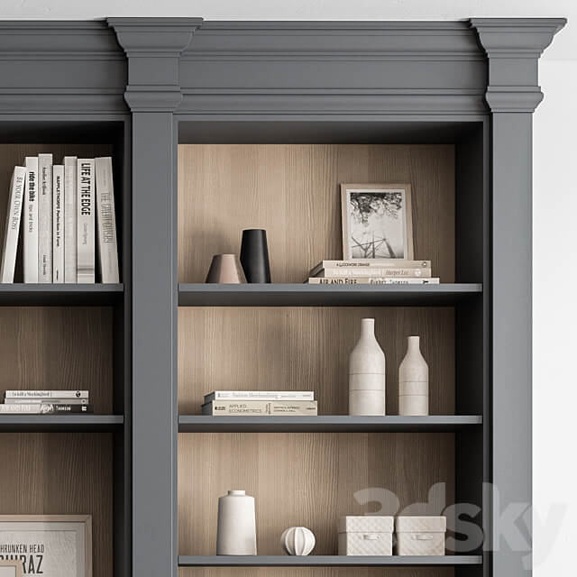 Classic Boss Desk and Library Set Office Furniture 283 3D Models