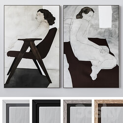 Set of large wall paintings 1842 3D Models 