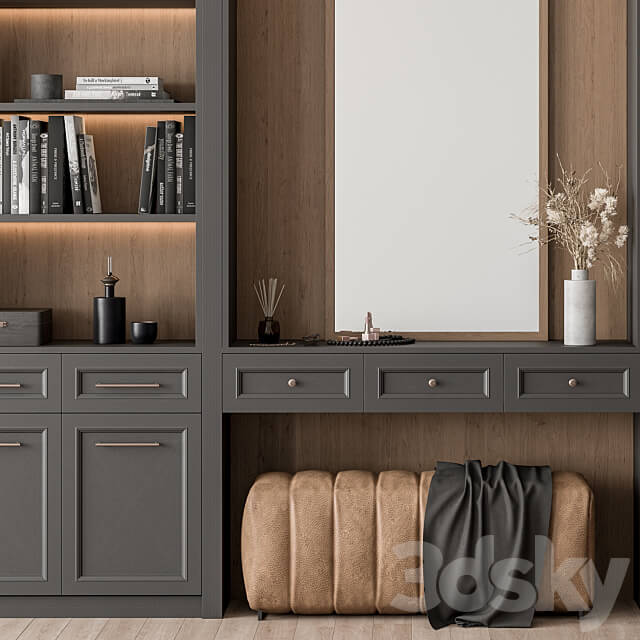 Hallway 34 Classic Black and Wood Entrance 3D Models